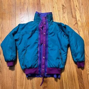 Women's Columbia Teal & Purple Vintage 3M Thinsulate Ski Reversible Jacket 🧥